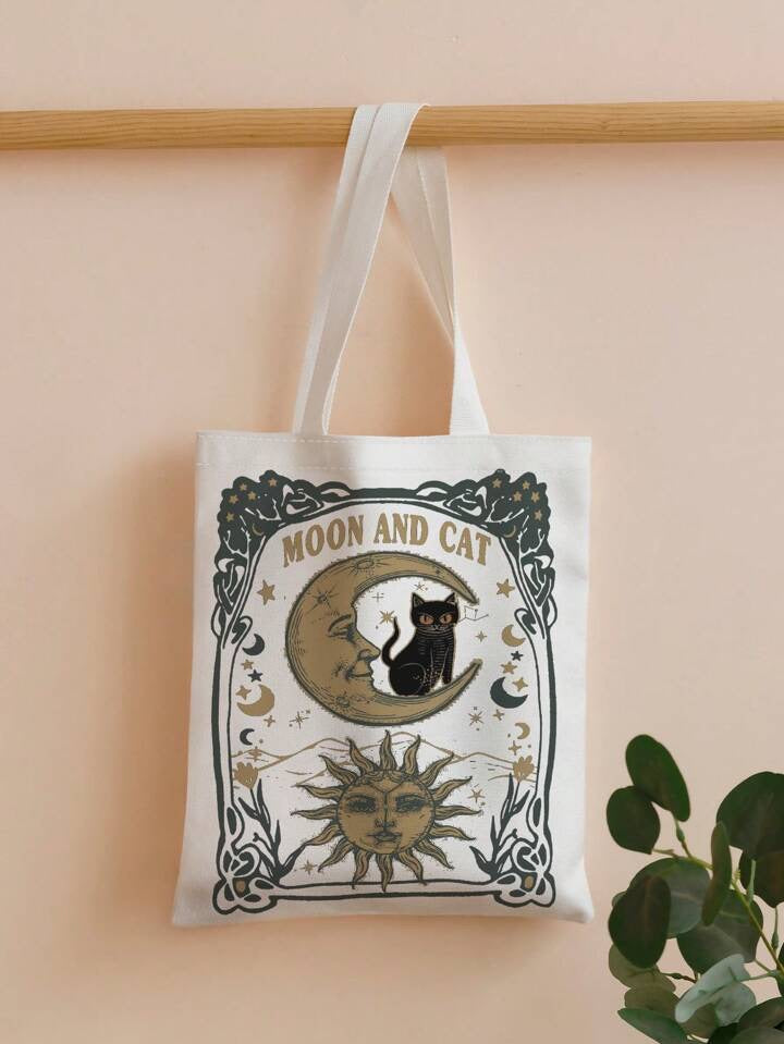 Moon and Cat tote