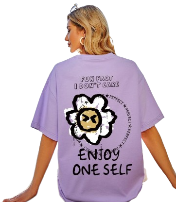 Enjoy oneself baggy T-shirts Lavender drop shoulder | Future is Female