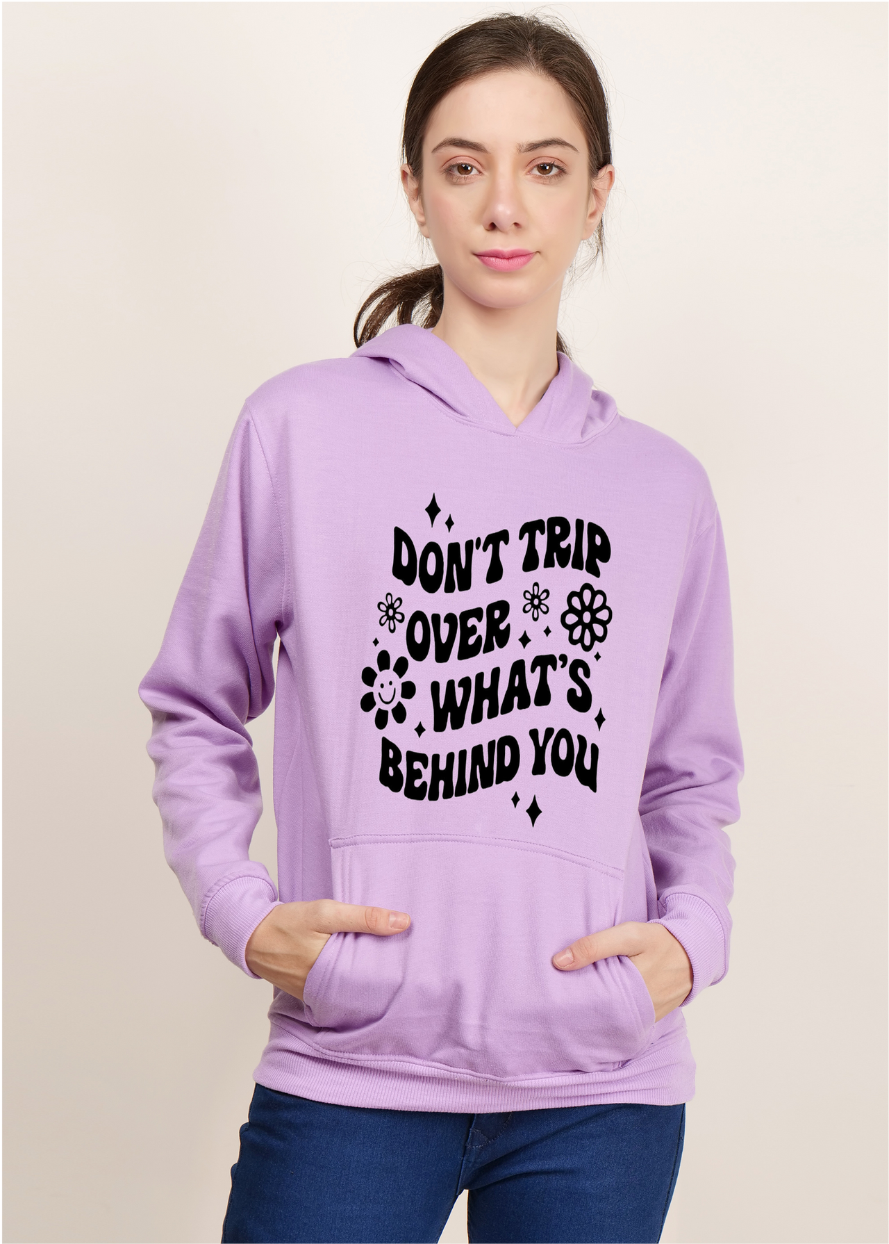 Lavender women's do not trip hooded sweatshirt | Pullover