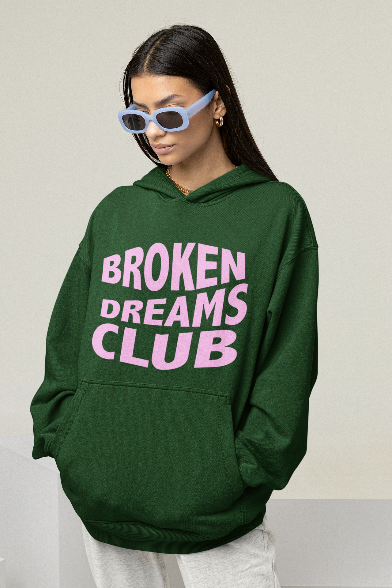 Green Hoodie Broken Dreams Club