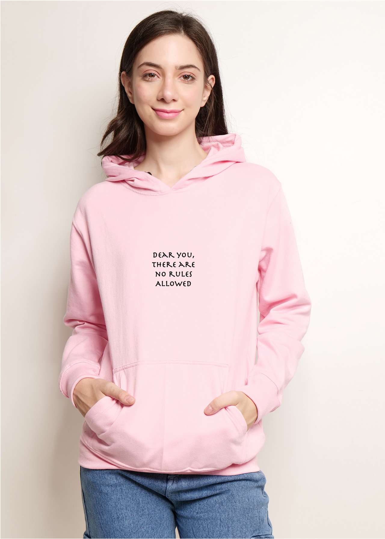 Pink women's hooded sweatshirt there are no rules | pullover for women