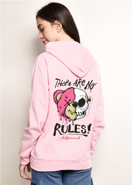 Pink women's hooded sweatshirt there are no rules | pullover for women