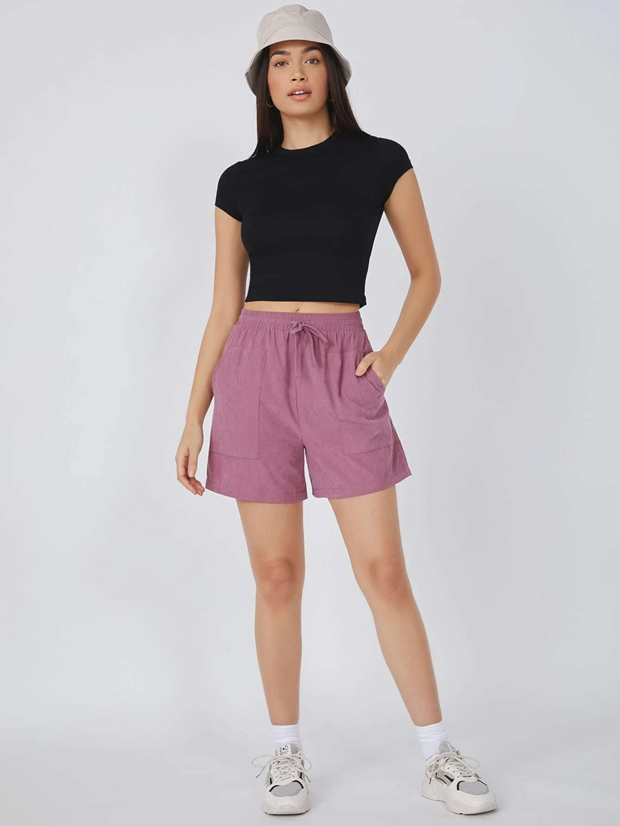 Summer's Love Black Crop top Mock Neck Short Sleeves