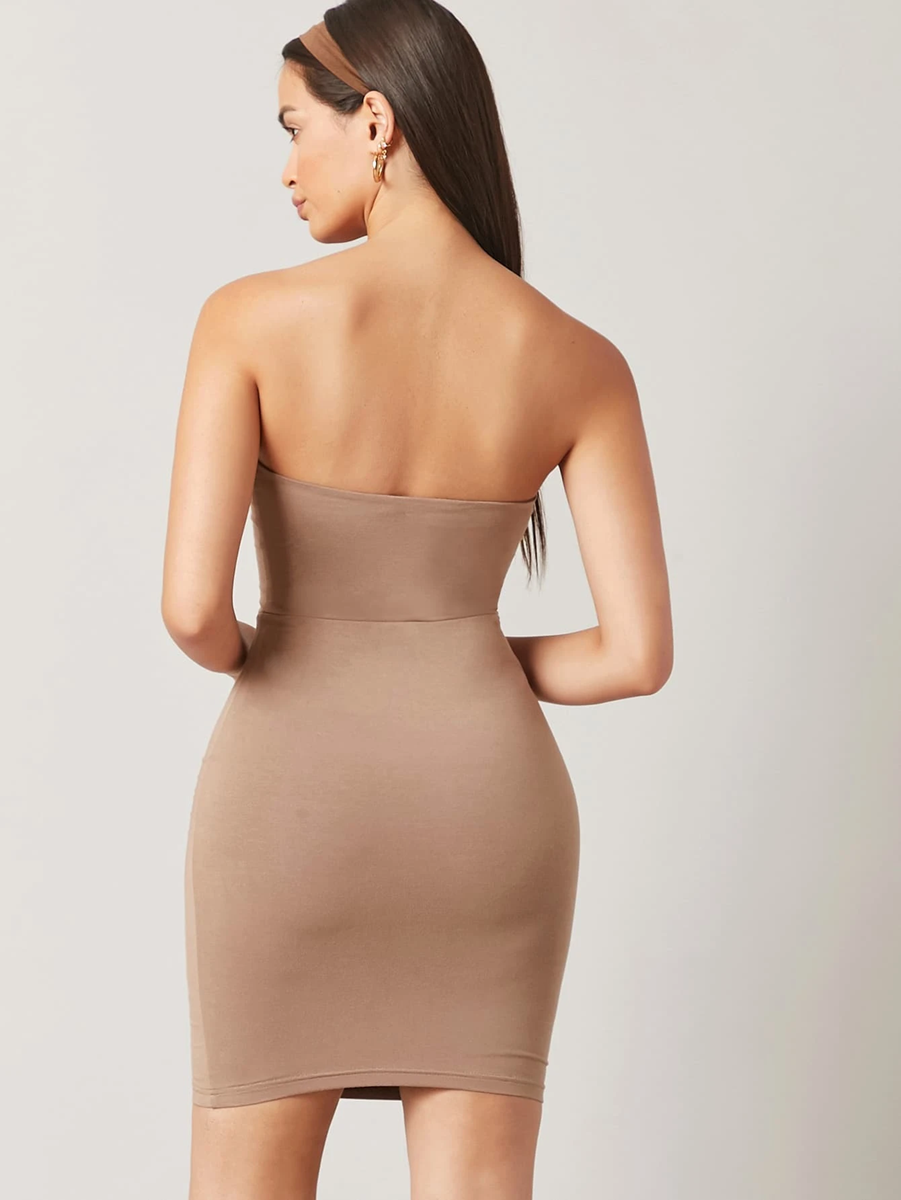 Mocha Brown Bodycon Tube Dress