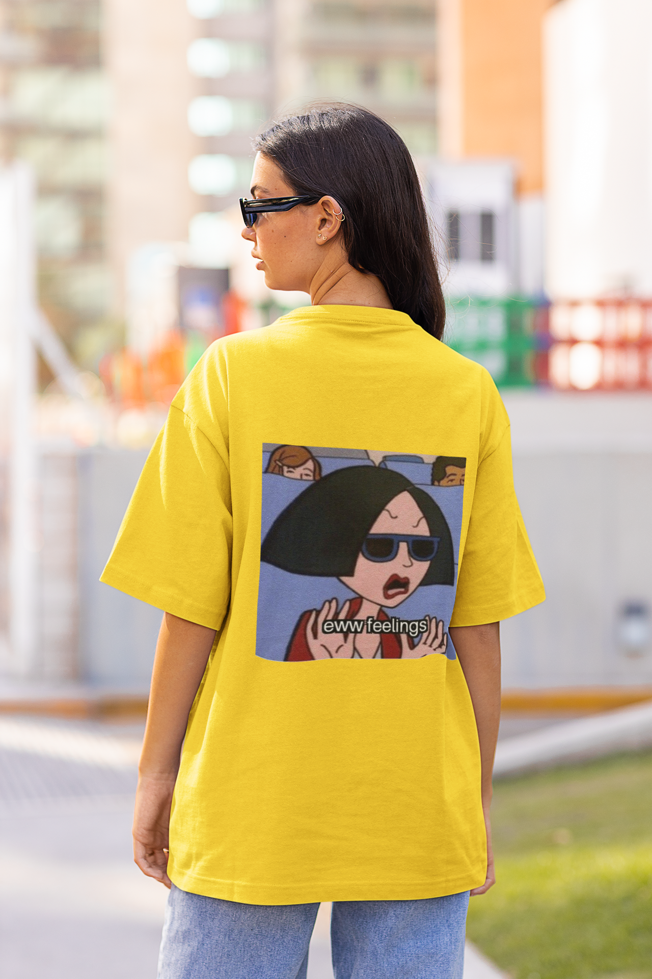 Baggy T-shirt (Eww Feelings) graphic printed