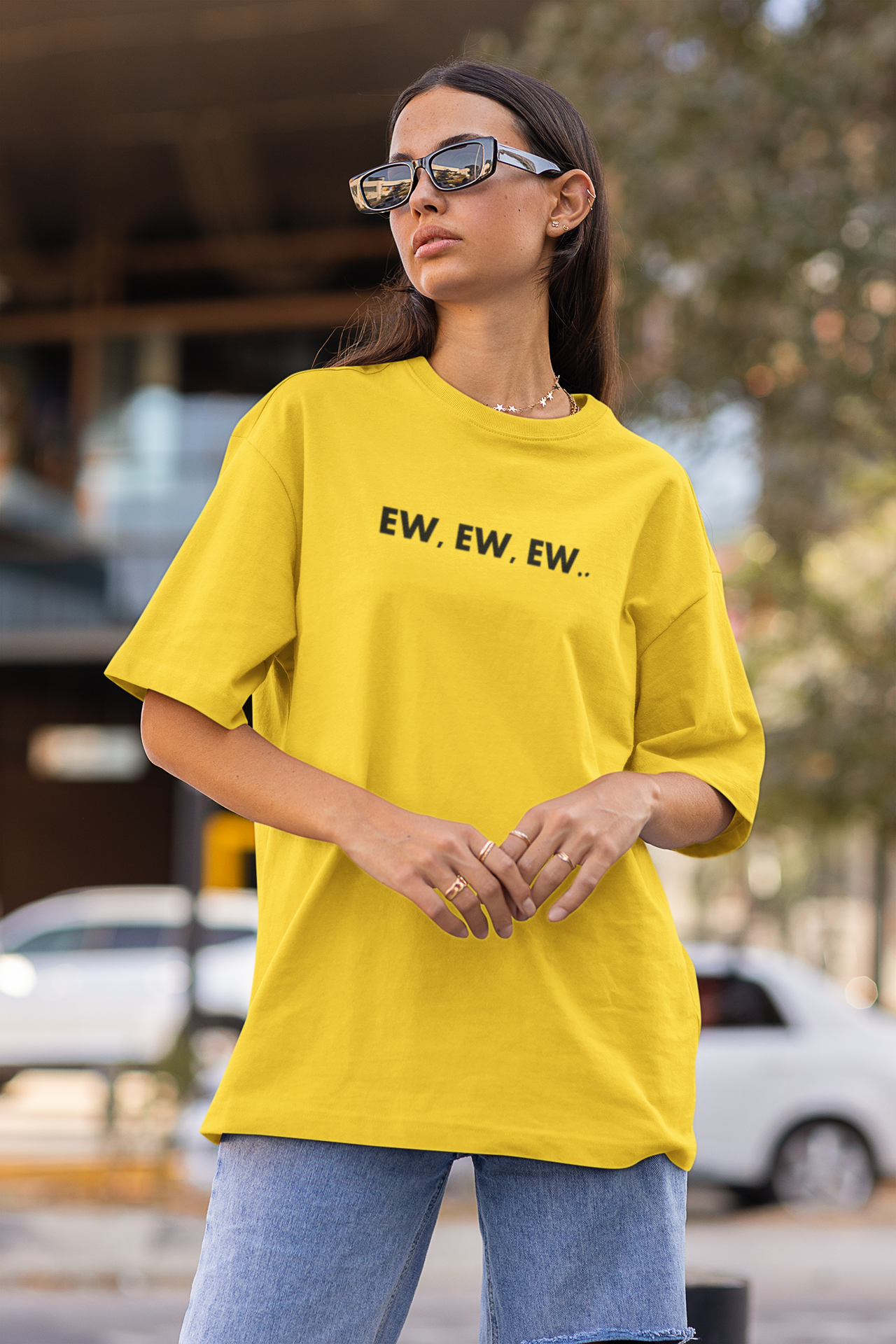 Baggy T-shirt (Eww Feelings) graphic printed